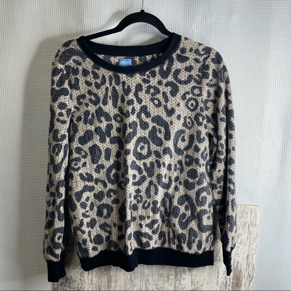 Simply Vera Vera Wang Brown Leopard Print Sweater Size Medium